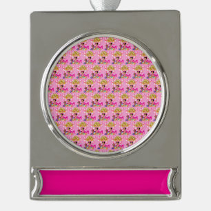 Baby Girl in Pink Banner-Ornament Silber