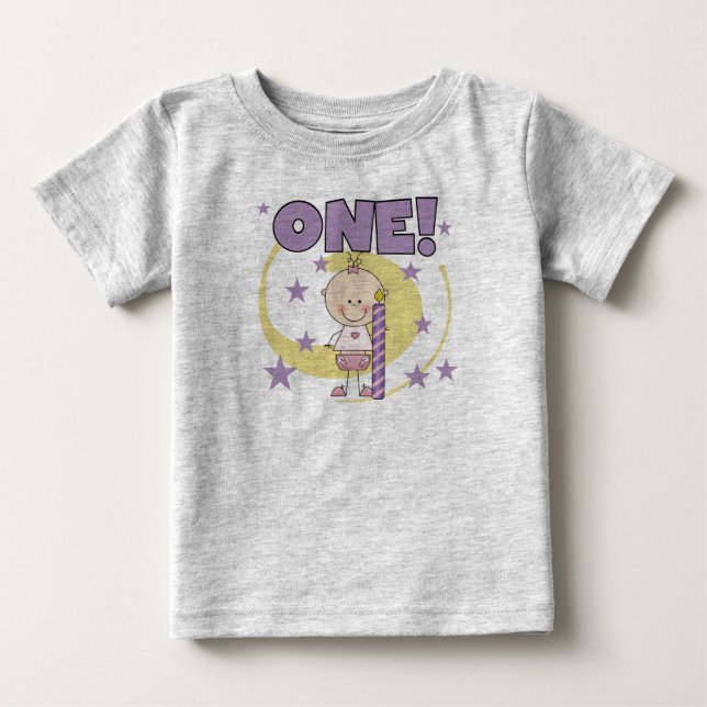 Baby Girl is One Birthday Tshirts and Gifts (Devant)