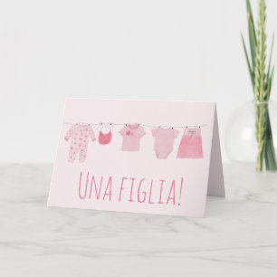 Baby Girl Italian gratuliert Karte