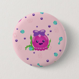 Baby Girl Kawaii Octopus Button