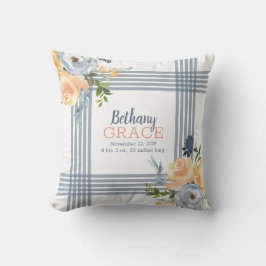 Baby Girl Kinderzimmer Blue Yellow Watercolor Flor Kissen