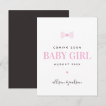Baby Girl kommt bald Pink Pregnancy Ankündigung