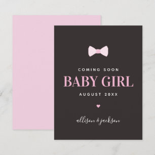 Baby Girl kommt bald Pink Pregnancy Ankündigung