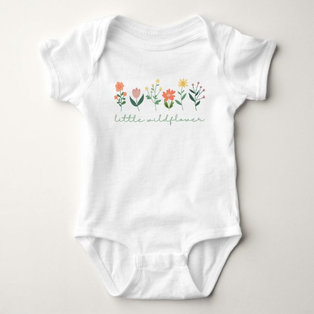 Baby Girl Little Wildblume Floral Baby Bodysuit Baby Strampler (Vorderseite)