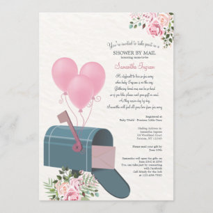 Baby Girl Long Distance Dusche Einladung