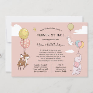 Baby Girl Long Distance Shower by Mail Einladung