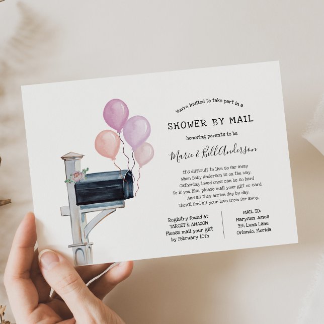 Baby Girl Long Distance Shower by Mail Einladung (Von Creator hochgeladen)