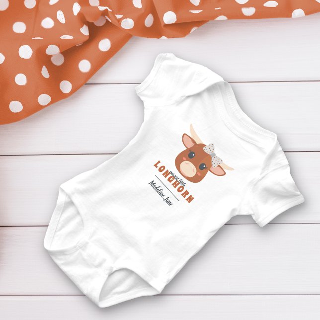 Baby Girl Longhorn Burnt Orange Baby Strampler (Von Creator hochgeladen)