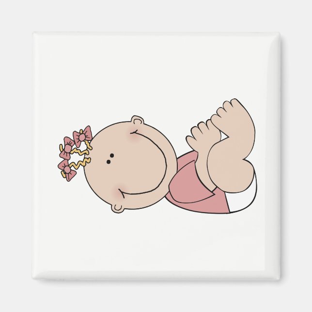 Baby Girl Lying Magnet (Vorne)