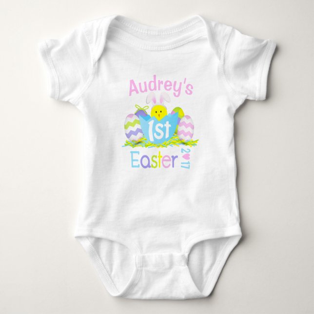 Baby Girl Mein erster Ostersonnenanzug Baby Strampler (Vorderseite)