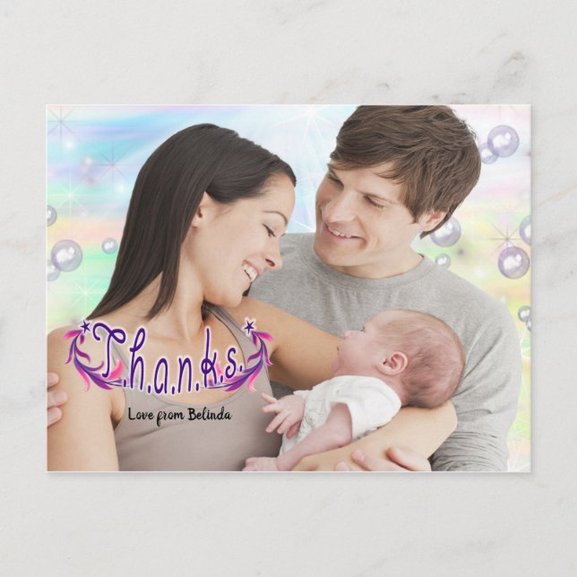 Baby Girl Merci Photo Carte postale (Devant)