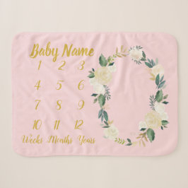 Baby Girl Milestone Personalisiert Pink Gold Blank Sherpadecke