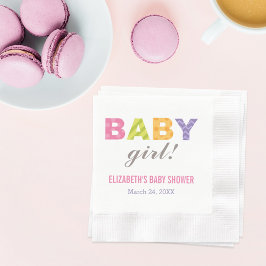 Baby Girl Modern Colorful Letters Baby Dusche Serviette