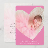 BABY GIRL Modernes Foto niedlicher Herzrahmen rosa