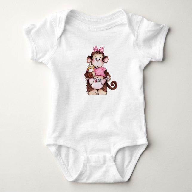 Baby Girl Monkey Strampler (Vorderseite)