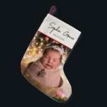 Baby Girl Name & Foto Kleiner Weihnachtsstrumpf<br><div class="desc">Baby Girl Name & Foto Kleine Weihnachtszeit Strumpf</div>