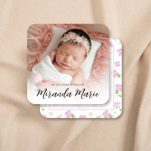 Baby Girl Neugeborenes Foto Overlay Text Pink Flor