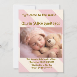 Baby Girl New Arrival Ankündigung