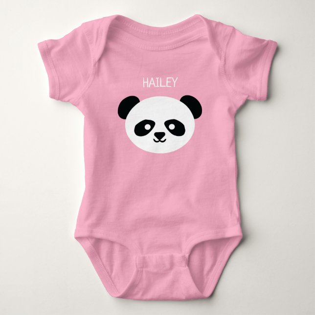 Baby Girl Niedlich Panda Personalisiert Kawaii Baby Strampler (Vorderseite)