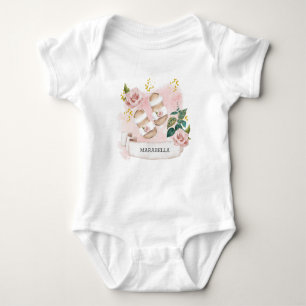 *~* Baby Girl Niedlich Schuhe Banner Name Rosa Strampler