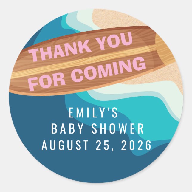 Baby Girl On Board Thank You Sticker (Vorderseite)