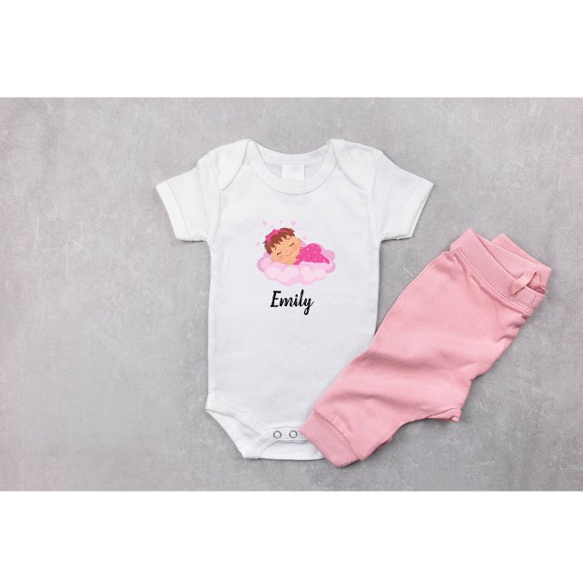 Baby Girl On Pink Clouds Baby Bodysuit Baby Strampler (Von Creator hochgeladen)