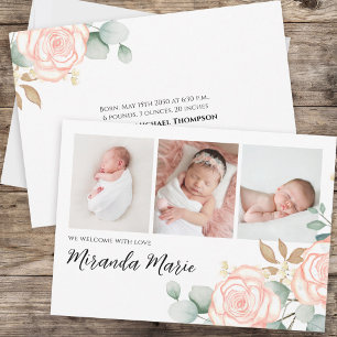 Baby Girl Overlay Text Neugeborenes Foto Rosa Flor