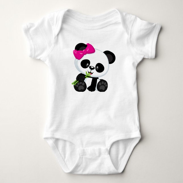 Baby Girl Panda Baby Strampler (Vorderseite)