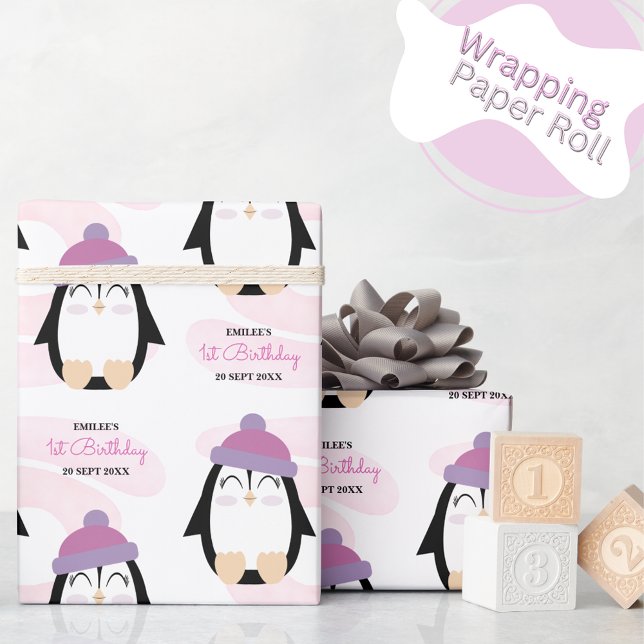 Baby Girl Penguin Geschenkpapier (Von Creator hochgeladen)
