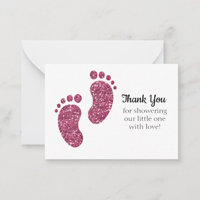 Baby Girl Pied Merci Cartes (Devant)