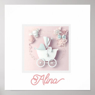 Baby Girl Pink 3d-Effekt Poster