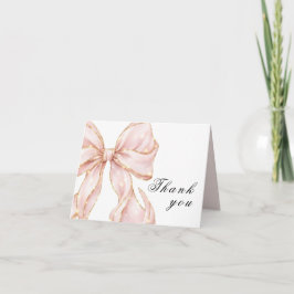 Baby Girl Pink Bow Baby Shower  Dankeskarte