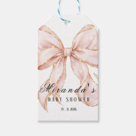 Baby Girl Pink Bow Baby Shower Geschenkanhänger