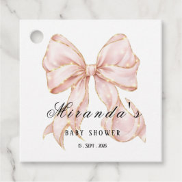 Baby Girl Pink Bow Baby Shower Geschenkanhänger