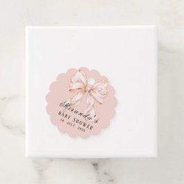 Baby Girl Pink Bow Baby Shower Invitation Geschenkanhänger