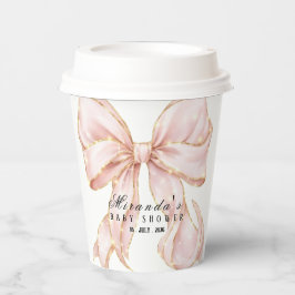 Baby Girl Pink Bow Baby Shower  Pappbecher