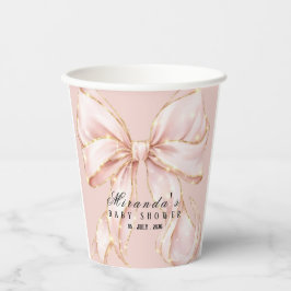Baby Girl Pink Bow Baby Shower  Pappbecher