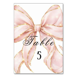 Baby Girl Pink Bow Baby Shower Tischnummer