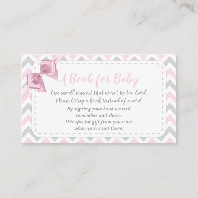 Baby Girl Pink Bow bringen eine Reservekartendusch Begleitkarte (Vorderseite)