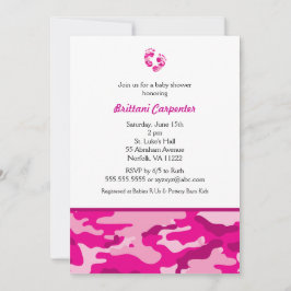 Baby Girl Pink Camouflage Dusche lädt CAMOUFLAGE e Einladung
