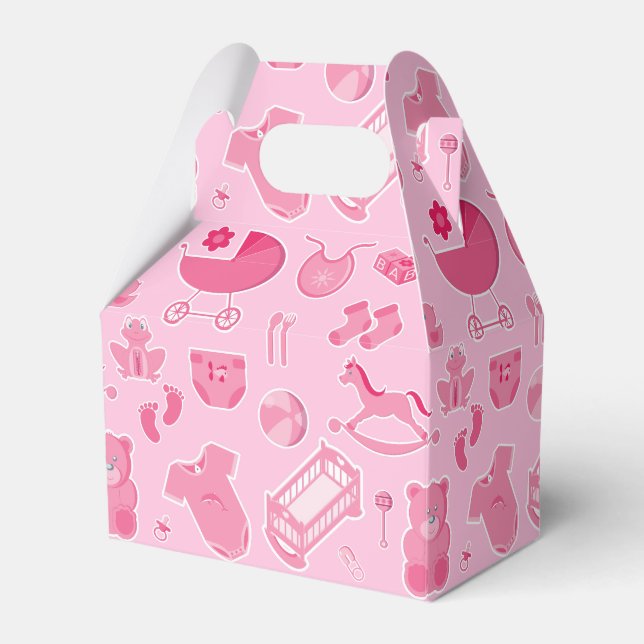 Baby Girl Pink Collage Pattern Geschenkschachtel (Vorderseite)