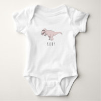 Baby Girl Pink Doodle T-Rex Dinosaurier mit Name