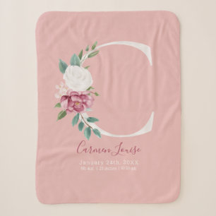 Baby Girl pink Geburtsstatistiken - Letter C - Sherpadecke