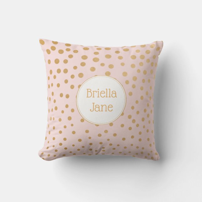 Baby Girl pink goldenes Kinderzimmer Dekor, Duschg Kissen (Vorderseite)