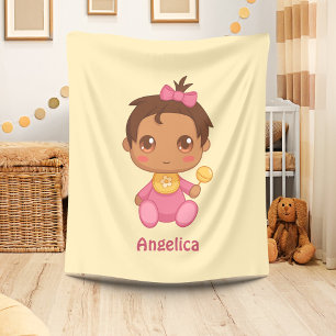 Baby Girl Pink Jumpsuit Individuelle Name Fleecedecke