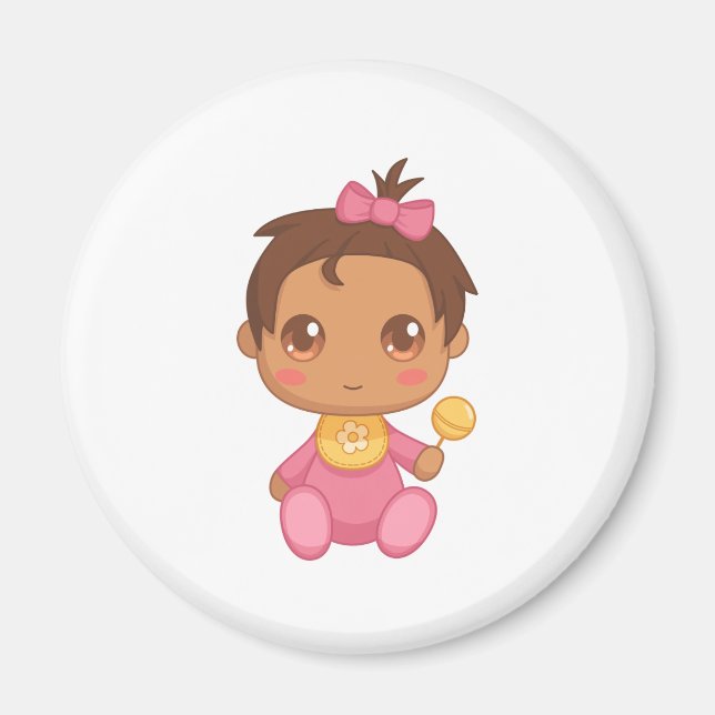 Baby Girl Pink Jumpsuit Magnet (Vorne)