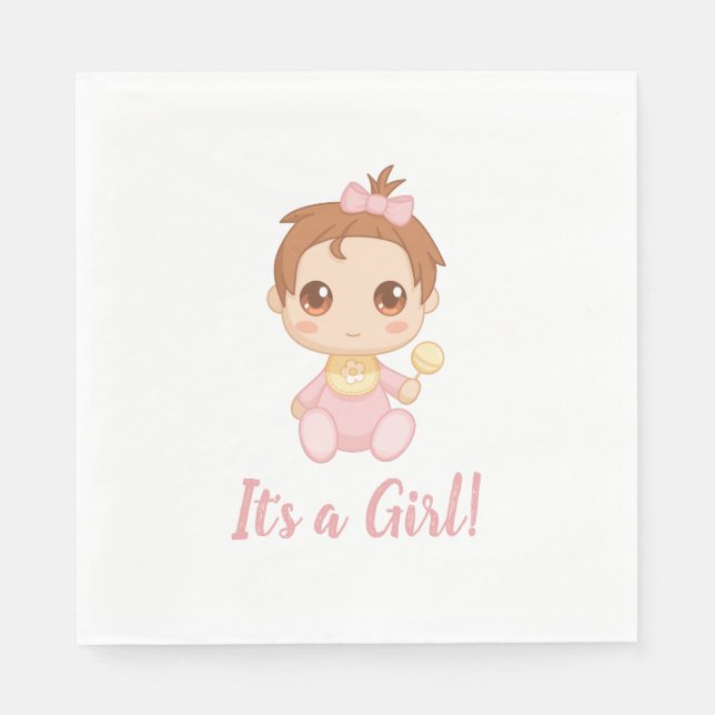 Baby Girl Pink Jumpsuit Serviette (Vorderseite)