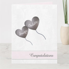Baby Girl pink & lila Ballon Taufe Karte
