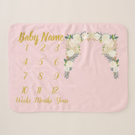 Baby Girl Pink Milestone Personalisiertes Geschenk Sherpadecke