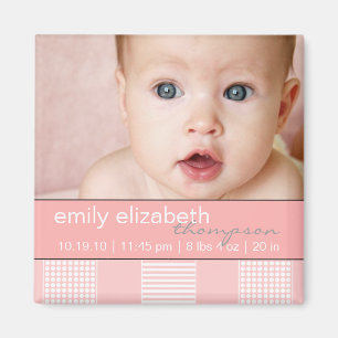 Baby Girl Pink Modernes Foto Magnet
